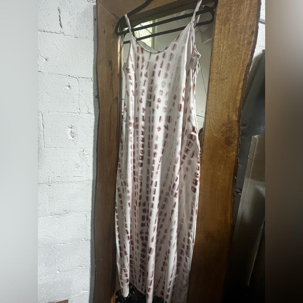 Chic Spotted Maxi Dress in Cream and Brown